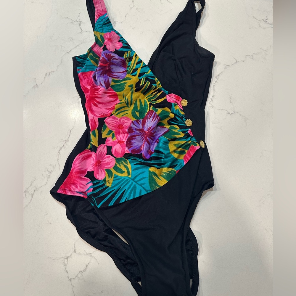 Slim Allure Floral OnePiece Bathing Suit